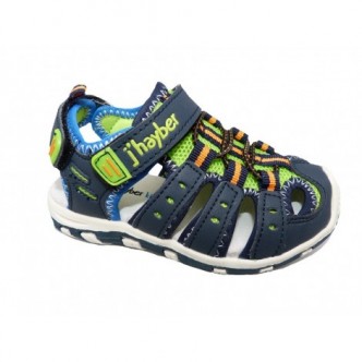 Sandalias de sport color Azul combinado con Verde y Naranja.J´hayber
